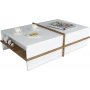 Plus soffbord 90 x 60 cm - Vit/valnt