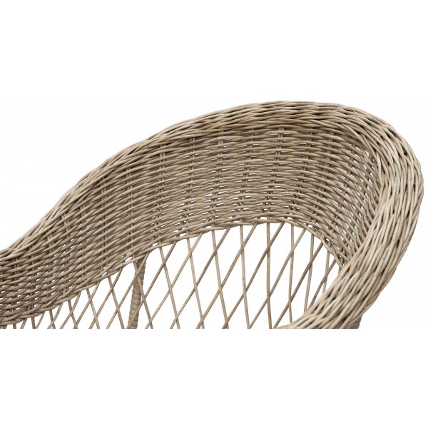 Buitenfauteuil van synthetisch rotan in natuurlijke kleur Buitenfauteuil van synthetisch rotan in natuurlijke kleur