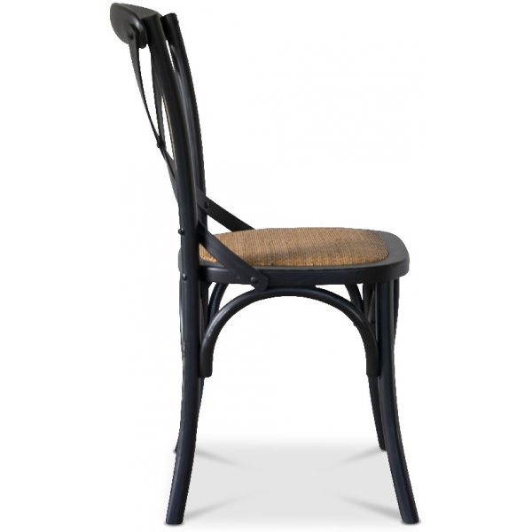 Stol svart med rottingsits - Gaston + Mbeltassar