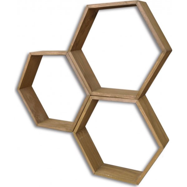 Hex wandplank - Walnoot