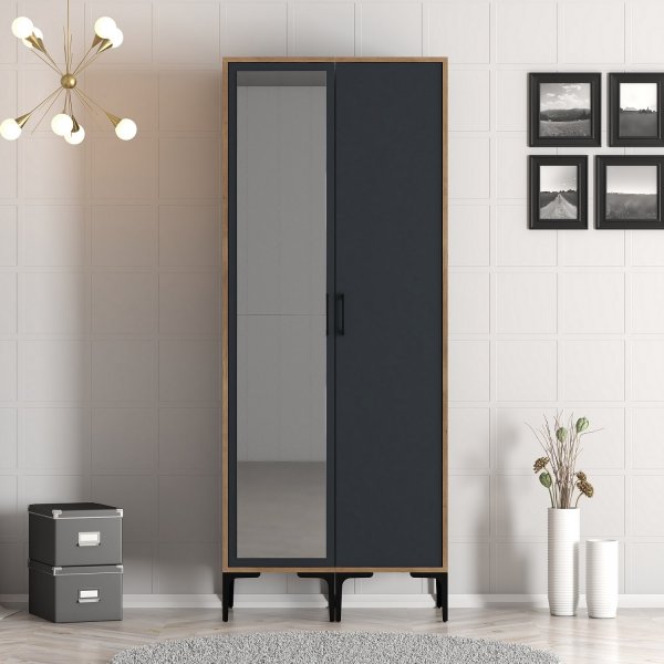 Armoire Kumsal 3 Noyer/anthracite