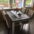 Kundbild Ramnäs matbord 140 cm - Vit/Brunoljad ek: Snabb leverans, bra kvalité....