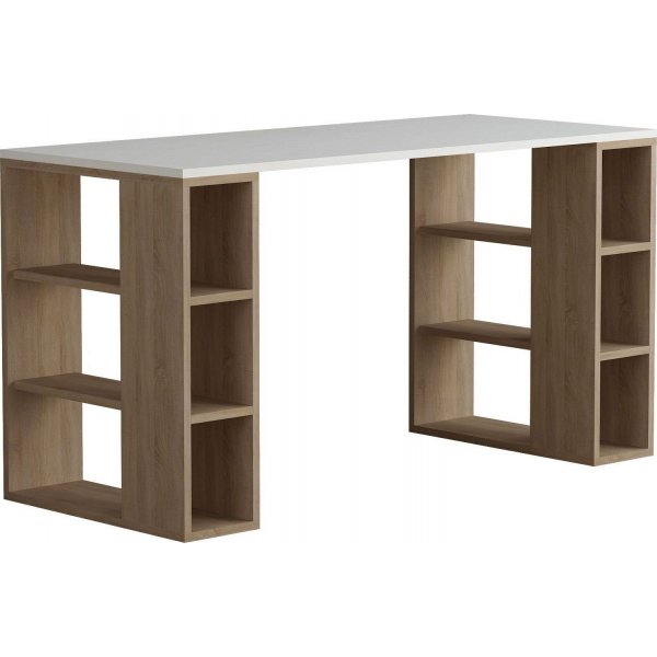 Bureau Colmar 140x60 cm - Blanc/chêne Bureau Colmar 140x60 cm - Blanc/chêne