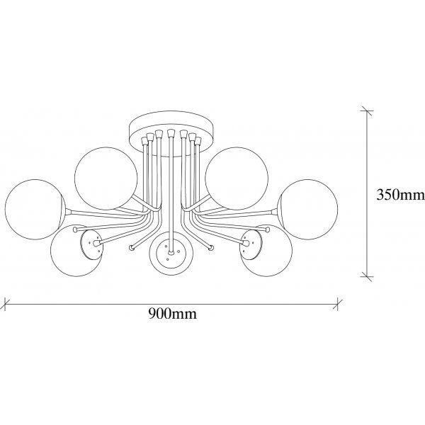 Plafonnier Daisy 146-AV - Or/blanc Plafonnier Daisy 146-AV - Or/blanc
