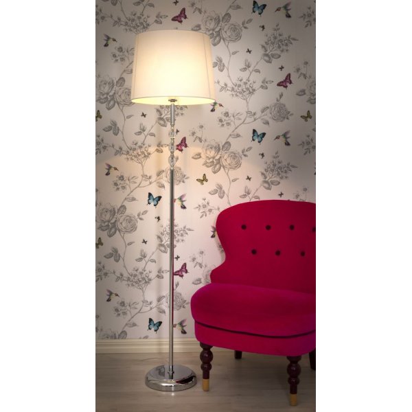 Lampadaire Johanna - Chrome/clair