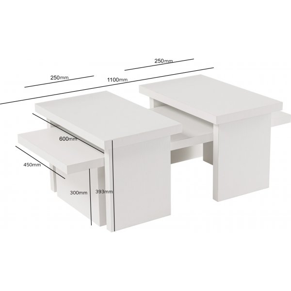 Sanctuary soffbord 110 x 45 cm - Vit trä Sanctuary soffbord 110 x 45 cm - Vit trä