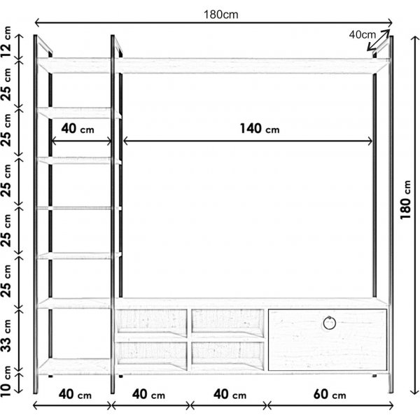 Banc multimédia Limbo - Chêne Banc multimédia Limbo - Chêne