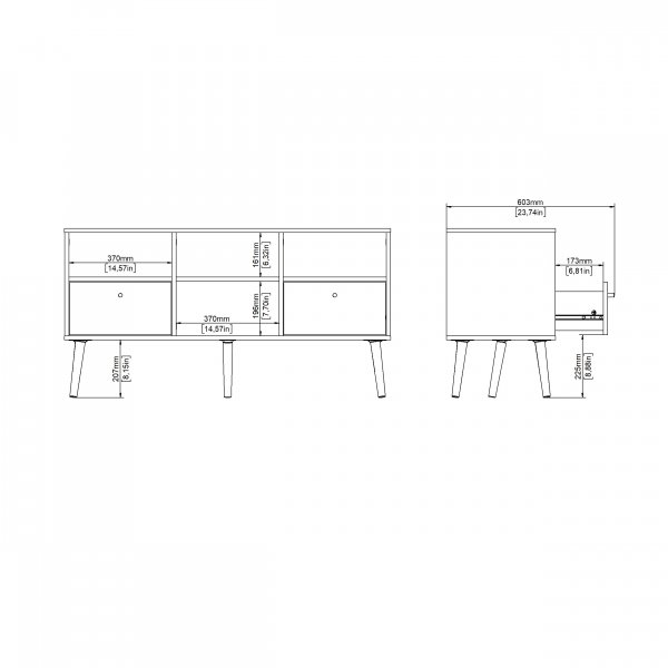 Bodo TV-möbel med 2 lådor - Matt grå Bodo TV-möbel med 2 lådor - Matt grå