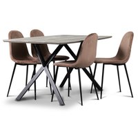 Smokey matgrupp, matbord med 4 st Carisma sammetsstolar - Rosa Smokey matgrupp, matbord med 4 st Carisma sammetsstolar - Rosa