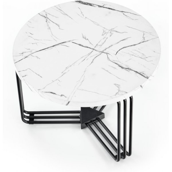 Table basse Tisvilde Ø55 cm - Marbre blanc/noir Table basse Tisvilde Ø55 cm - Marbre blanc/noir