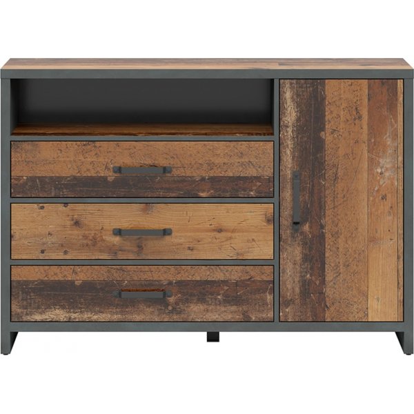 Weston ladekast 131 cm - Vintage grenen/grijs Weston ladekast 131 cm - Vintage grenen/grijs