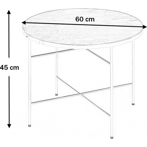 Table d'appoint Ingunn 60 cm - Marbre fonc