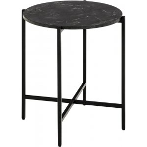 Lamoine sidobord Ø40 cm - Svart marmor-look Lamoine sidobord Ø40 cm - Svart marmor-look