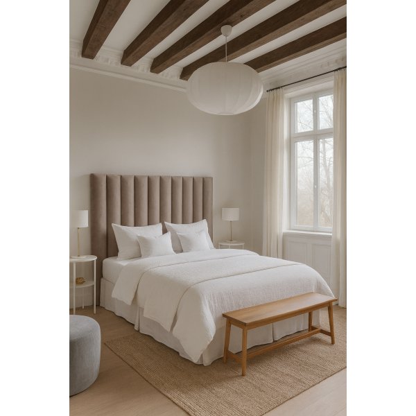 Pernilla snggavel 140 cm - Grbeige (Sammet)