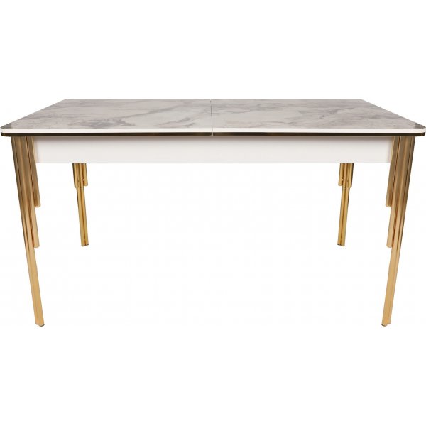 Table à manger Dalmar 147-182 cm - Or/blanc Table à manger Dalmar 147-182 cm - Or/blanc