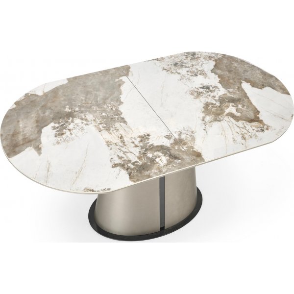 Robinson matbord 160-200 x 90 cm - Beige marmor/cappuccino/svart Robinson matbord 160-200 x 90 cm - Beige marmor/cappuccino/svart