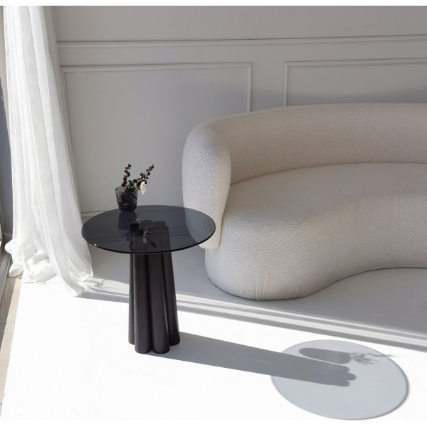 Table basse Thales 50 cm - Gris fonc/noir