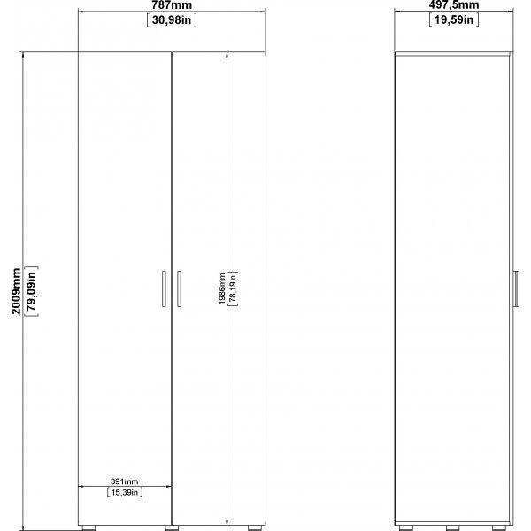 Armoire Pepe avec 2 portes - Noir Armoire Pepe avec 2 portes - Noir