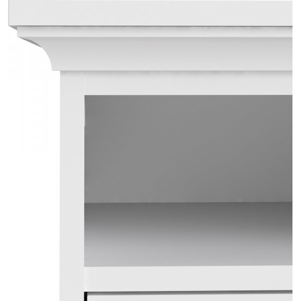 Paris smal nachtkastje met 2 lades en 1 open vak - Wit