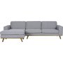 Bank met omkeerbare divan grijs 283 cm