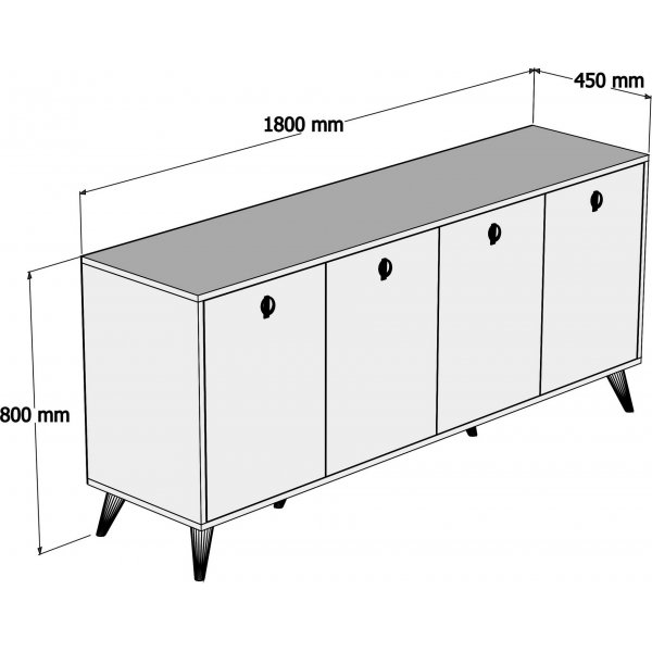 Buffet Elite - Noyer/noir