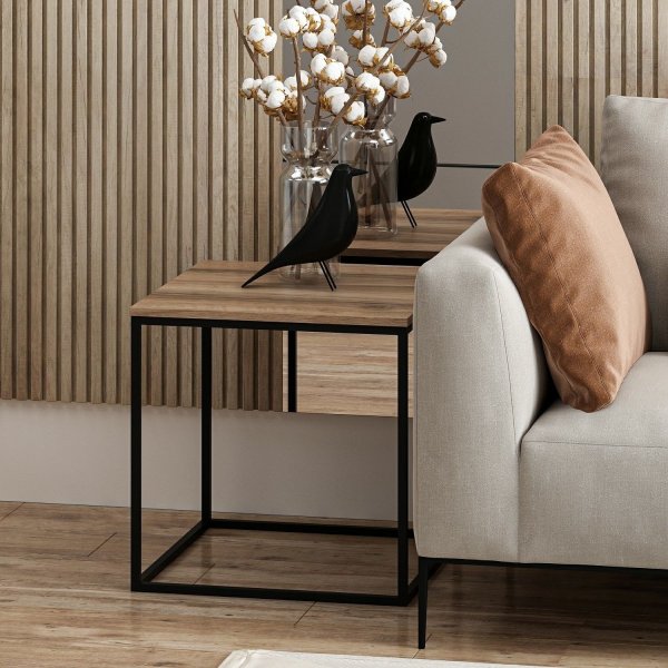 Table basse Basak 52 x 50 cm - Noyer Table basse Basak 52 x 50 cm - Noyer