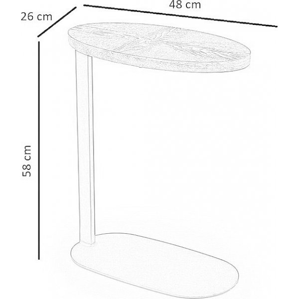Table d\\\'appoint Delphi 48 x 26 cm - Noyer/noir Table d\\\'appoint Delphi 48 x 26 cm - Noyer/noir