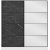 Armoire Kapusta avec porte miroir, 180 x 52 x 210 cm - Blanc/noir