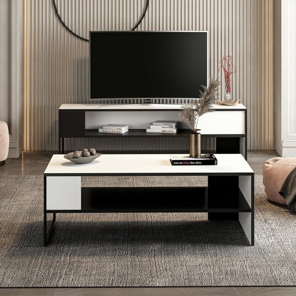 Concord salontafel 120 x 60 cm - Wit/zwart Concord salontafel 120 x 60 cm - Wit/zwart