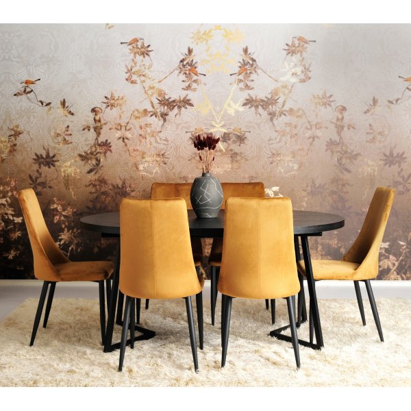 Table  manger Wendi 120-165 x 120 cm - Bote noire