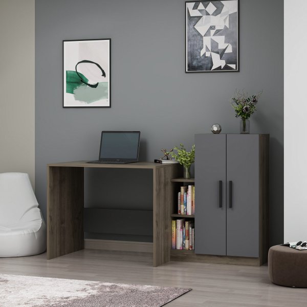 Still skrivbord 160x60 cm - Valnöt/antracit Still skrivbord 160x60 cm - Valnöt/antracit