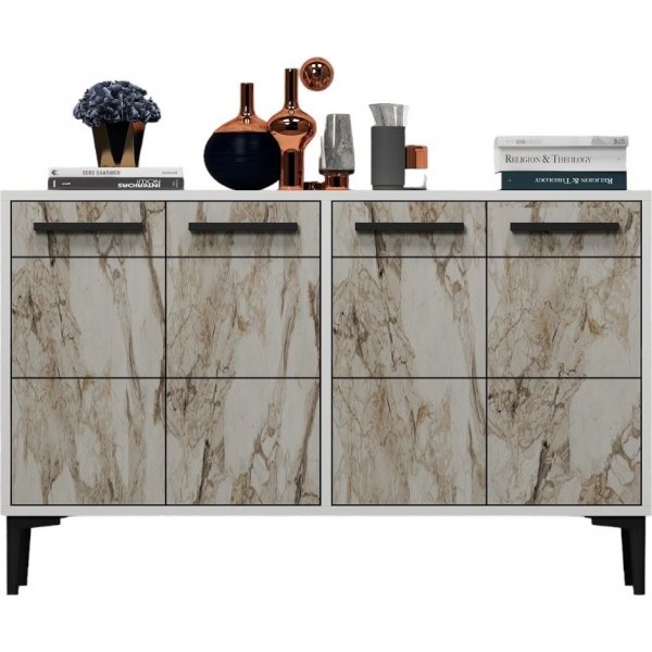 Buffet Stria - Blanc/marbre Buffet Stria - Blanc/marbre