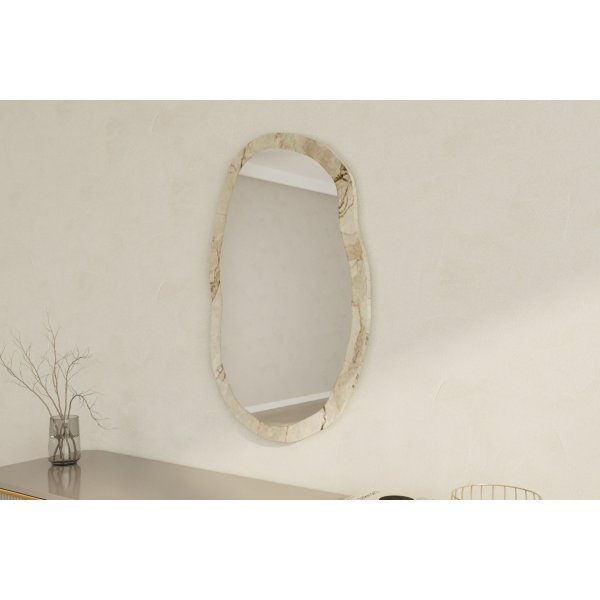 Miroir mural lche - Marbre blanc