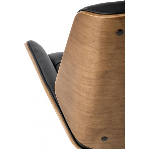 Chaise de bureau Gavin - Noir/noyer