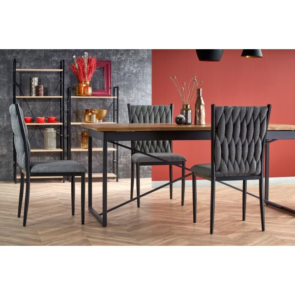 Table  manger extensible Santos 90x180-240 cm - Nid d'abeille/noir