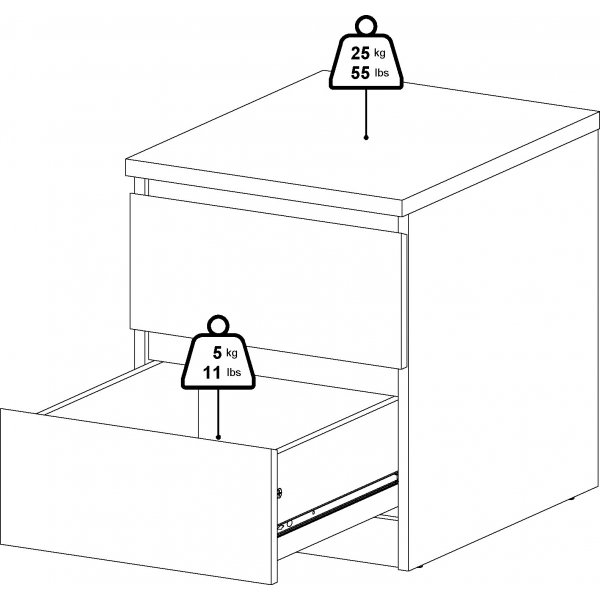 Naia sngbord 2 - Vit ask
