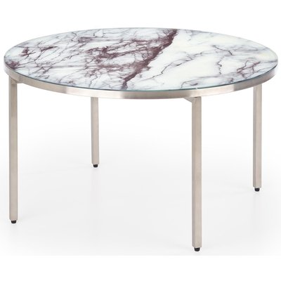 Trey soffbord - Vit marmor (Glas) / Metall