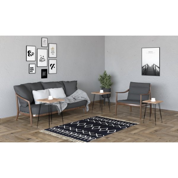 Table Mali 32/36/40 x 32/36/40 cm - Noir/pin