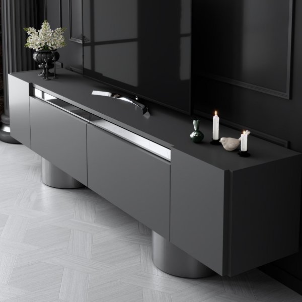 Bohem TV-bänk - Antracit/silver Bohem TV-bänk - Antracit/silver