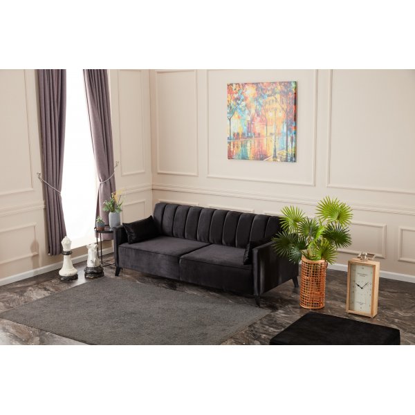 3-sits bäddsoffa - Svart 3-sits bäddsoffa - Svart