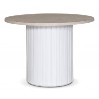 PiPi runt matbord Ø105 cm - Vitbetsat trä / Travertin sten PiPi runt matbord Ø105 cm - Vitbetsat trä / Travertin sten