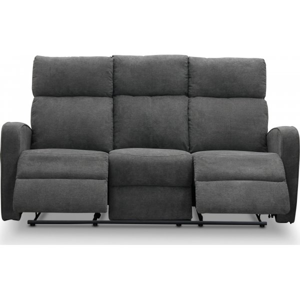 Montana elektrisk 3-sits reclinersoffa - Grå tyg Montana elektrisk 3-sits reclinersoffa - Grå tyg