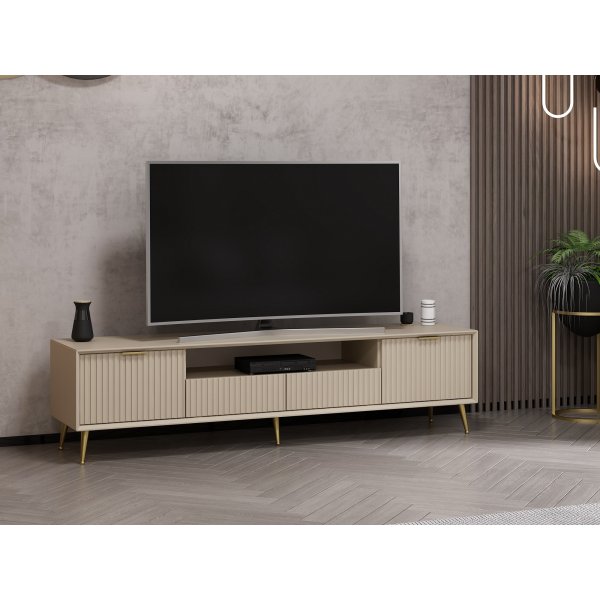Meuble TV Bazal avec pieds - Beige Meuble TV Bazal avec pieds - Beige