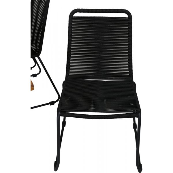 Plankton utematgrupp med 6 st Lindos stolar - Svart/Natur