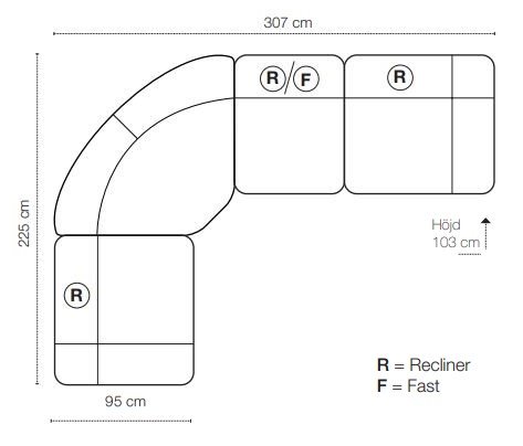 Canap d'angle lectrique Las Vegas G - Marron clair
