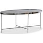 Java Ovalt soffbord 110 x 55 cm - Krom / Svart marmorglas