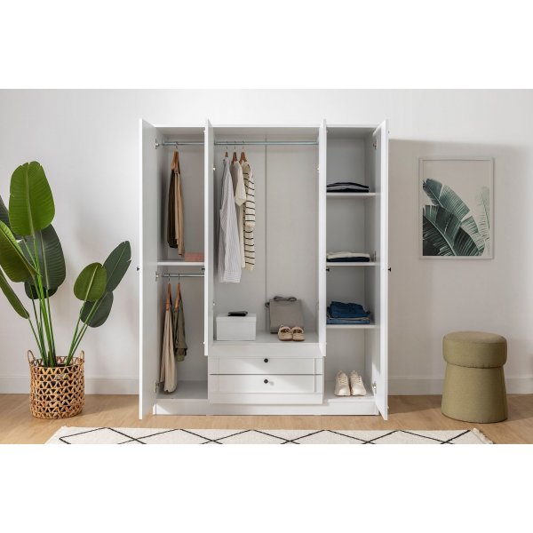 Armoire Lia 140 x 52 x 210 cm - Blanc Armoire Lia 140 x 52 x 210 cm - Blanc