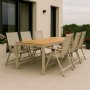 Matgrupp med 6 st positionsstolar och bord 205 x 90 cm beige/ek - Las Vegas/Svea