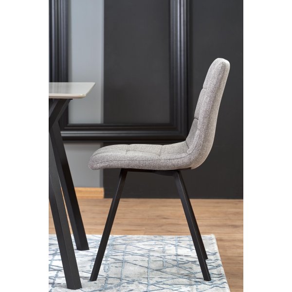 Table à manger Valarauk 140 cm - Gris clair/noir Table à manger Valarauk 140 cm - Gris clair/noir