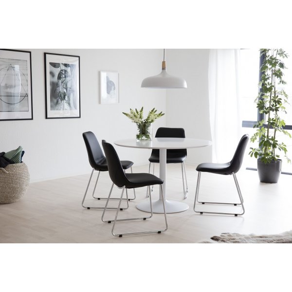 Felix matstol slädben - Krom/svart Felix matstol slädben - Krom/svart